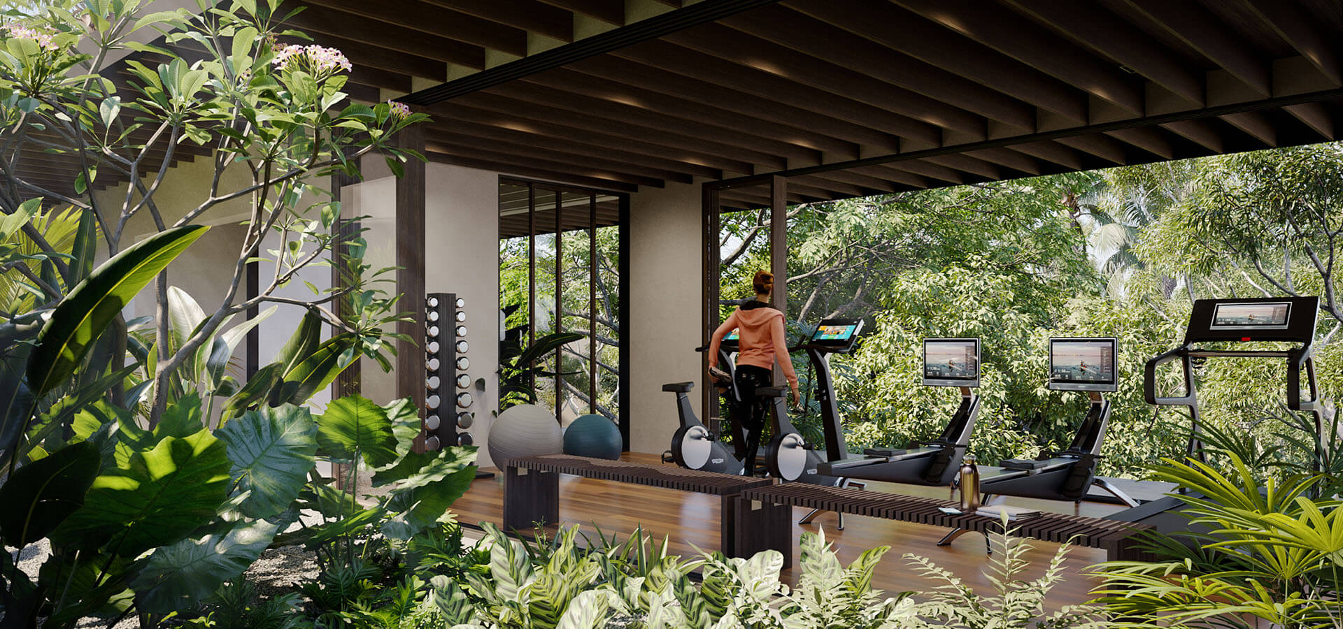 Gym at Acquarello Dominical. Surrounded by nature and fresh air