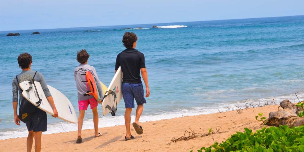 Surfers at Playa Guiones