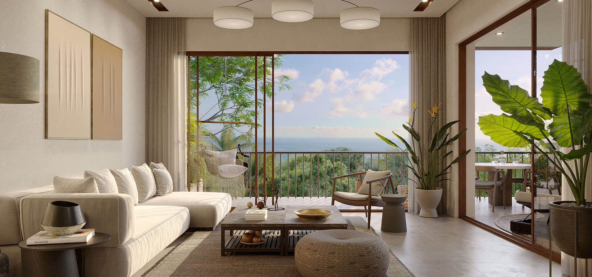 Living Room with Panoramic View of Acquarello Dominical
